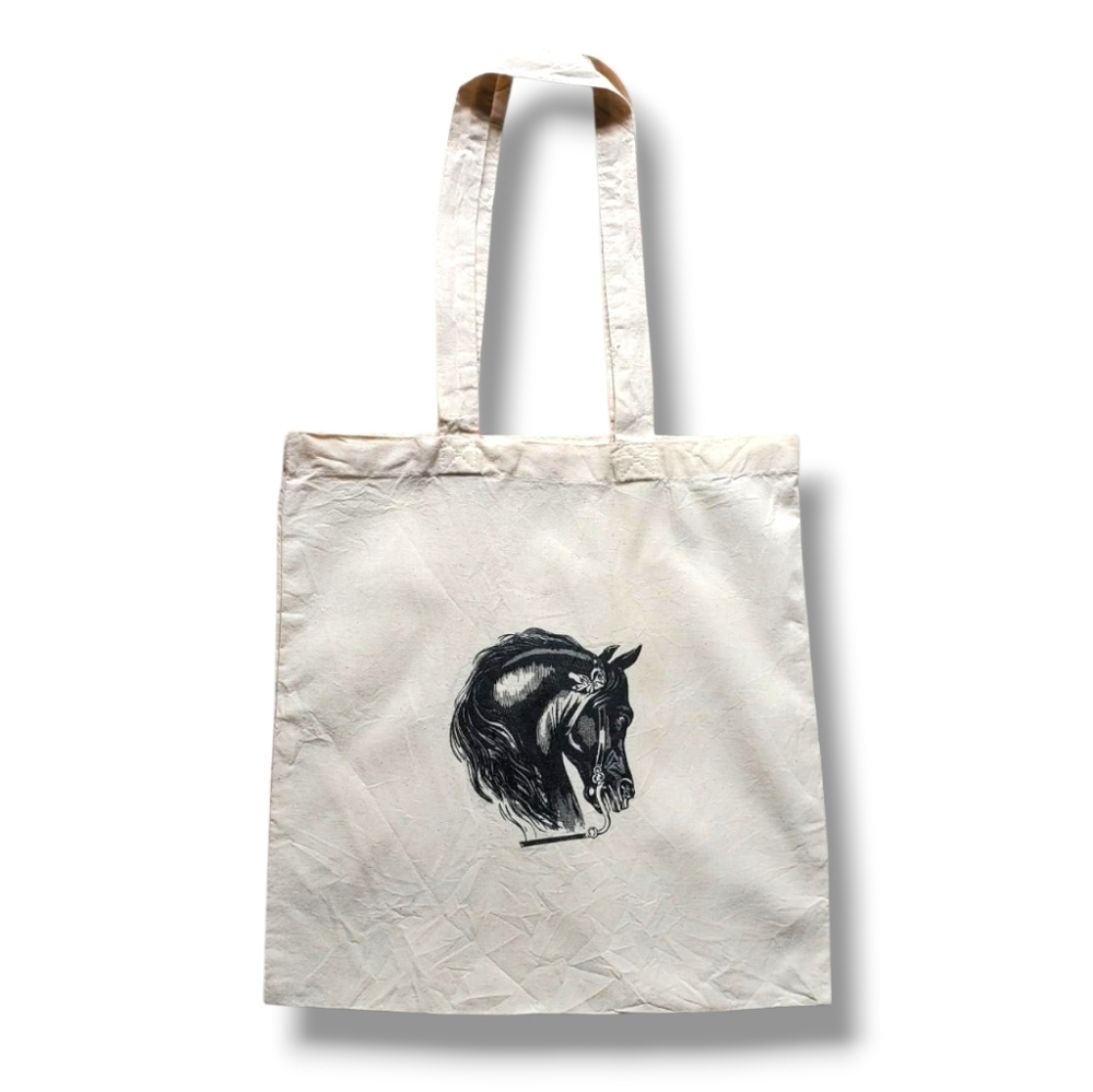 John Derian Horse Print Canvas Tote Bag